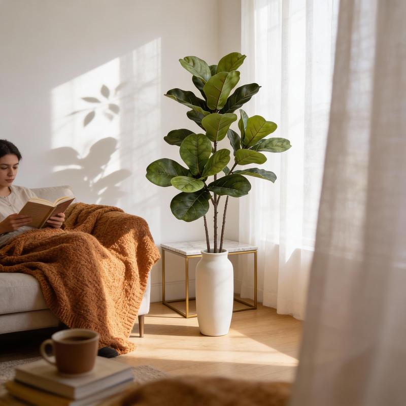 Duże sztuczne drzewo figowego  – Ficus Lyrata Tree recenzja i cena